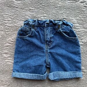 Ponytails Vintage 100% Cotton Denim Paperbag Waist Toddler Shorts - 4T